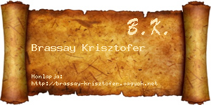 Brassay Krisztofer névjegykártya